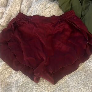 Lunya Red Pajama Shorts with Soft Texture and Elastic Waistband